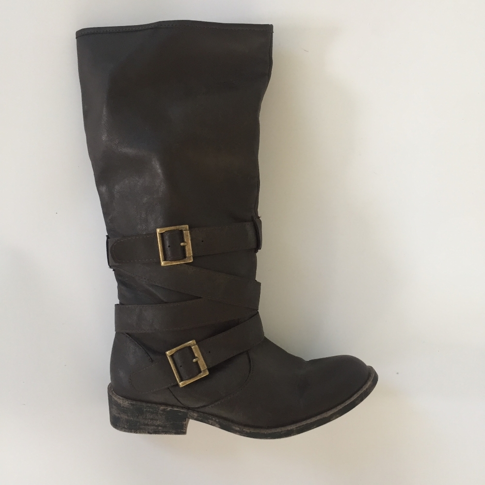 Charlotte Russe Dark Brown Riding Boot